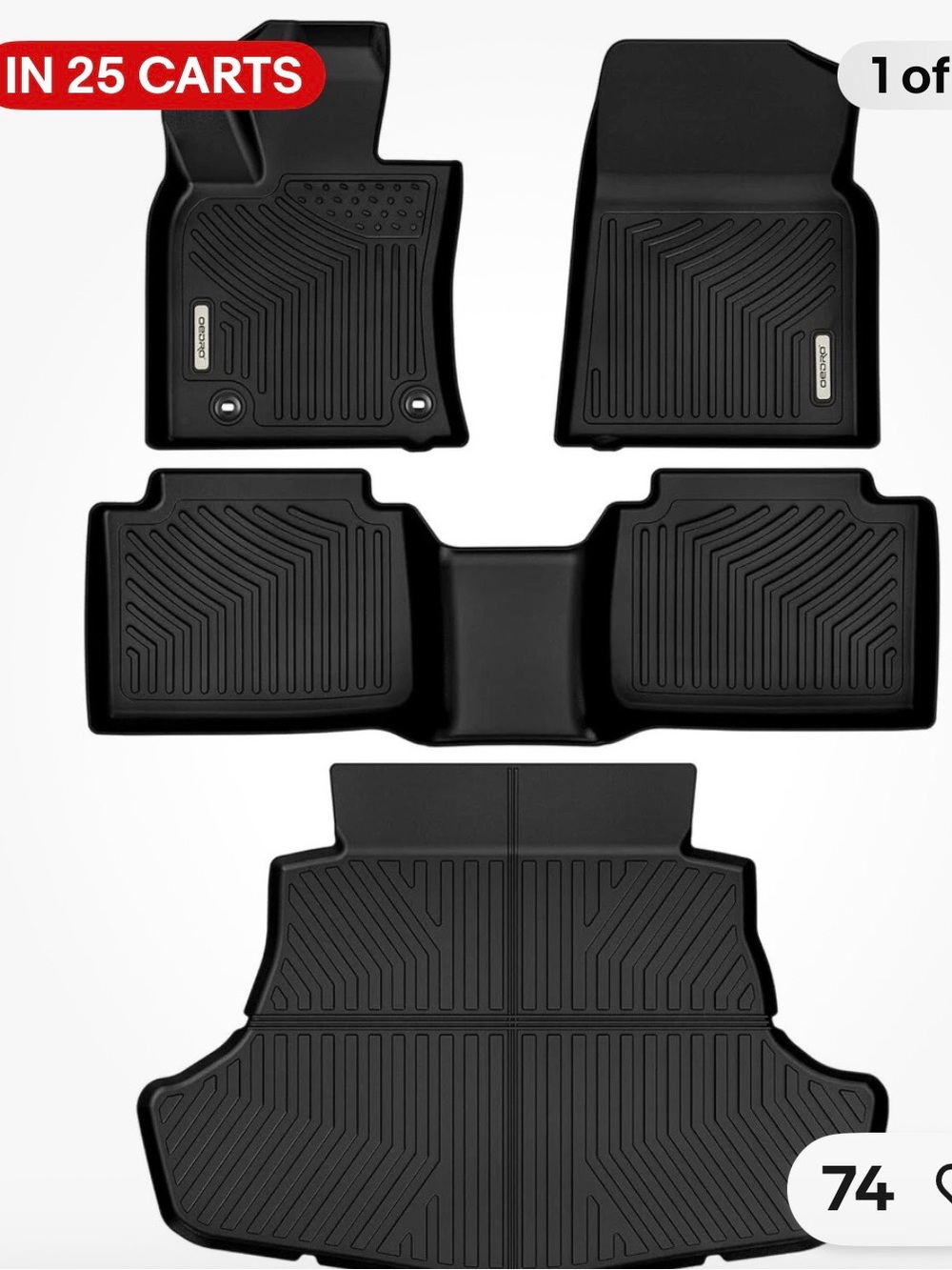 2018-2024 Toyota Camry All-Weather Floor Mats & Cargo Trunk Liner Set Black